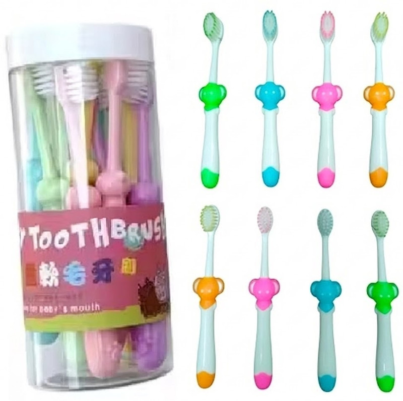 goyyoo FunSmile Extra Soft Kids Toothbrush with Storage Box (Set of 8) Extra Soft Toothbrush(Pack of 8)