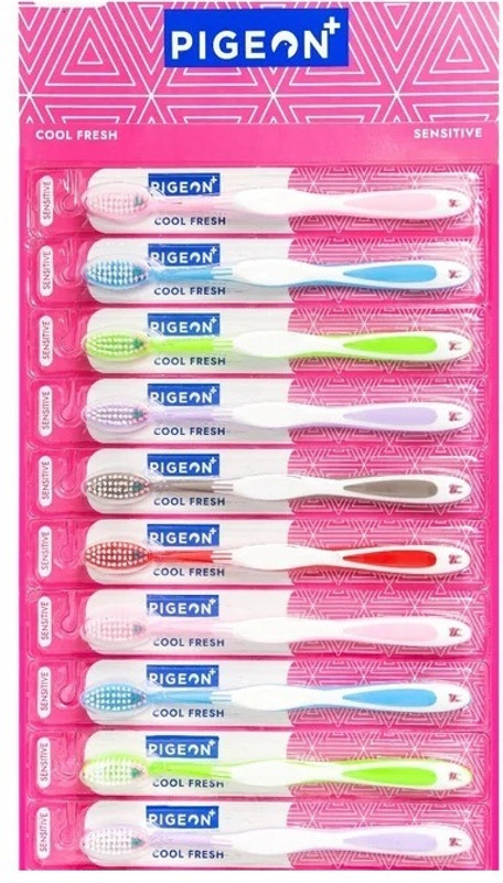 Pigeon Cool Fresh SENSITIVE Extra Soft Toothbrush(Pack of 10)