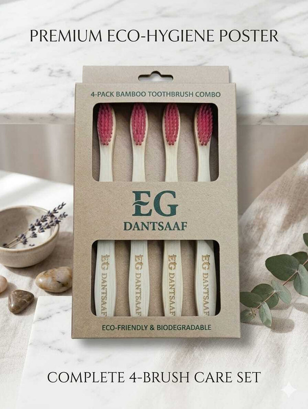 DANTSAAF Premium Bamboo Toothbrush (Pack of 4) Soft & Eco-Friendly Ultra Soft Toothbrush(Pack of 4)