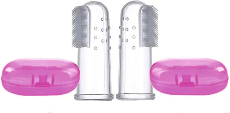 Baby Cuddle Ultra Soft Silicone Baby Finger Toothbrush Gum Cleaner Pack of 2 Ultra Soft Toothbrush(Pack of 2)