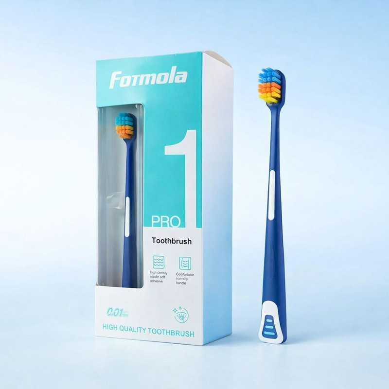 AK10ZONE 2 In 1 Soft Bristle Toothbrush With Tongue Cleaner Scraper Soft Toothbrush
