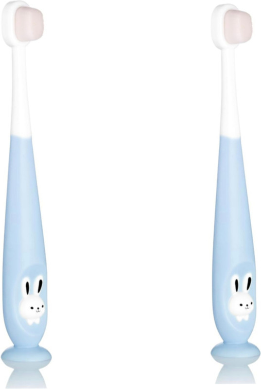 Magic Pebbles 10000 Soft Microfiber Bristle, BPA Free, Suction Cup Base for Kids 18M+ Ultra Soft Toothbrush(Pack of 2)