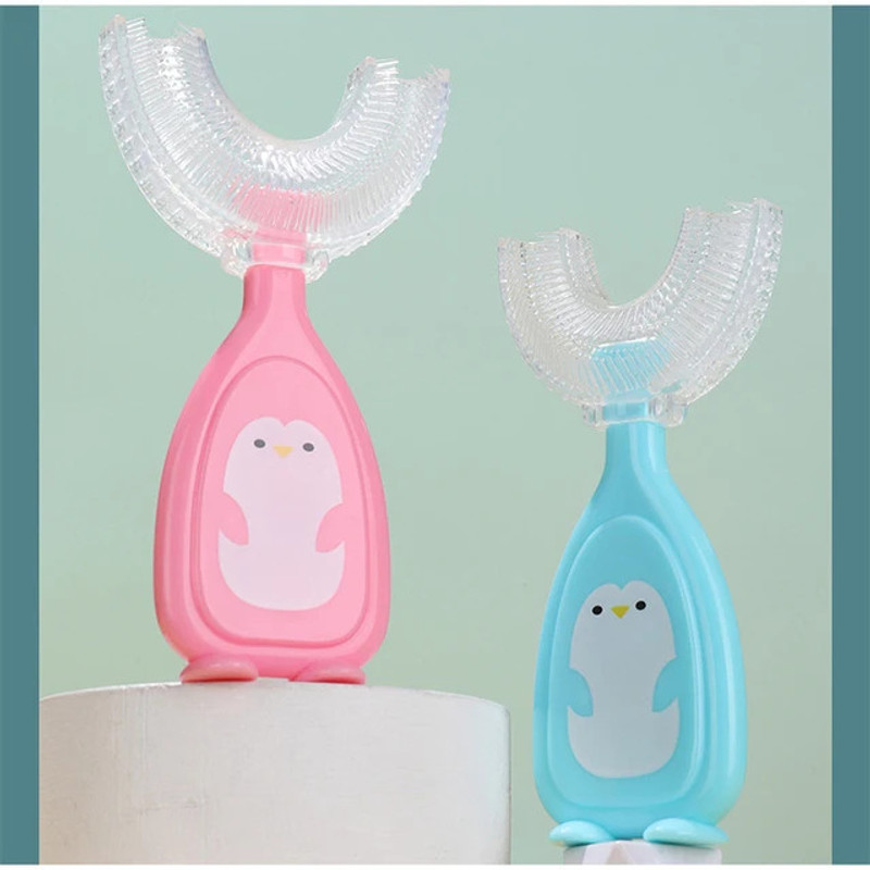 beeby U Shape Silicone Tooth Brush Soft Elastic Bristles For Complete 360 Degree Ultra Soft Toothbrush(Pack of 2)