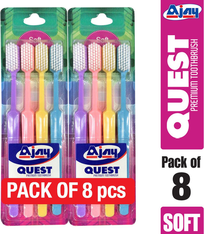 Ajay Quest Offer Pack of 8 Pcs (Hard) Hard Toothbrush(Pack of 8)