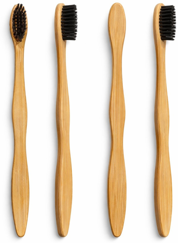 Rebirth Bamboo Toothbrush for Kids|Wooden Toothbrush with Soft BPA-Free Dual Bristles Hard Toothbrush(Pack of 4)