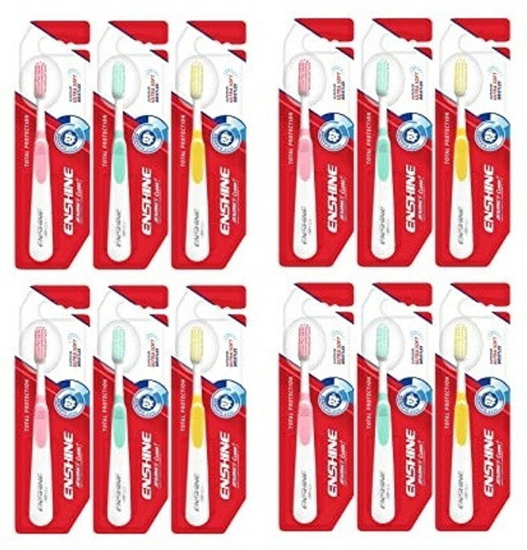 Enshine Advance Clean Toothbrush with Ultra Soft Bristles Tongue Cleaner Enamel Safe Ultra Soft Toothbrush(Pack of 5)