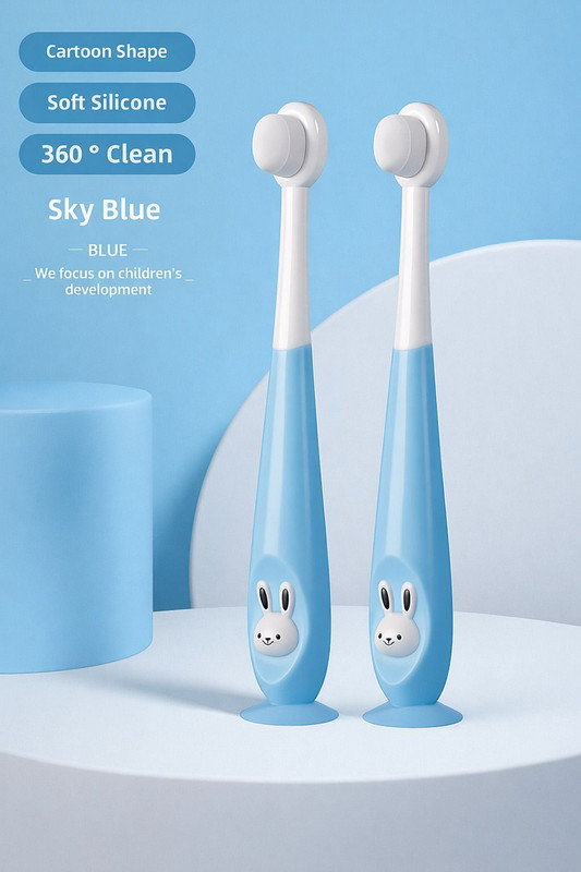 Magic Pebbles Baby Gentle Teeth and Gum Cleaning Baby Toothbrush with Cute Bunny Design 18M+ Extra Soft Toothbrush(Pack of 2)