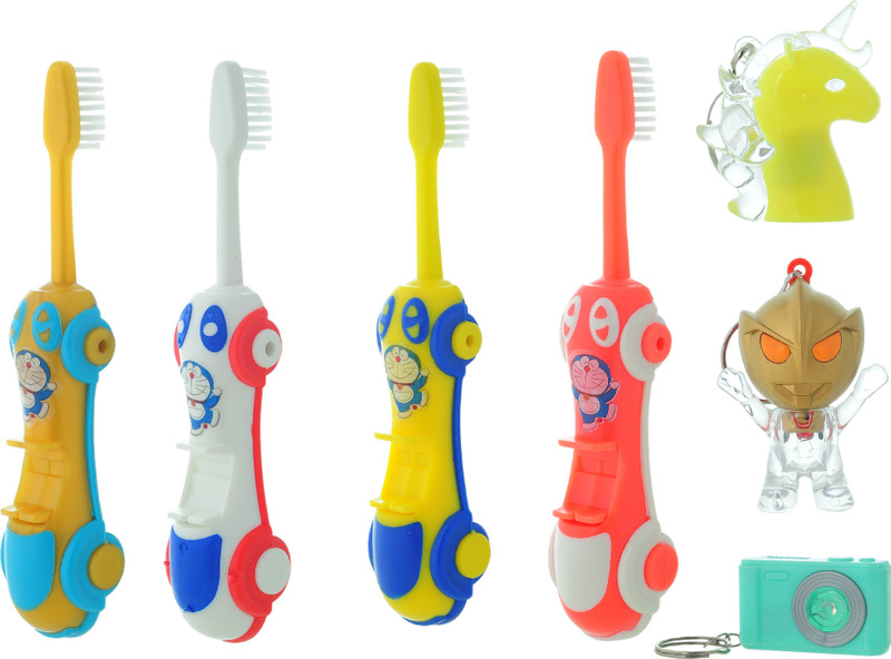 ROYAL SMILE SPECIALISTS Royal Speedo Doraemon Style Soft Toothbrush(Pack of 12)