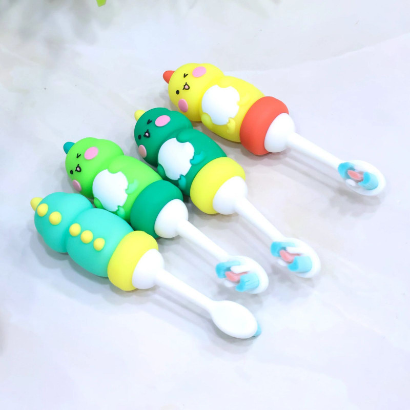 AIRASHII Baby Dinosaur Kids Soft Toothbrush with Box Packing, Ultra Soft Bristles Manual Soft Toothbrush