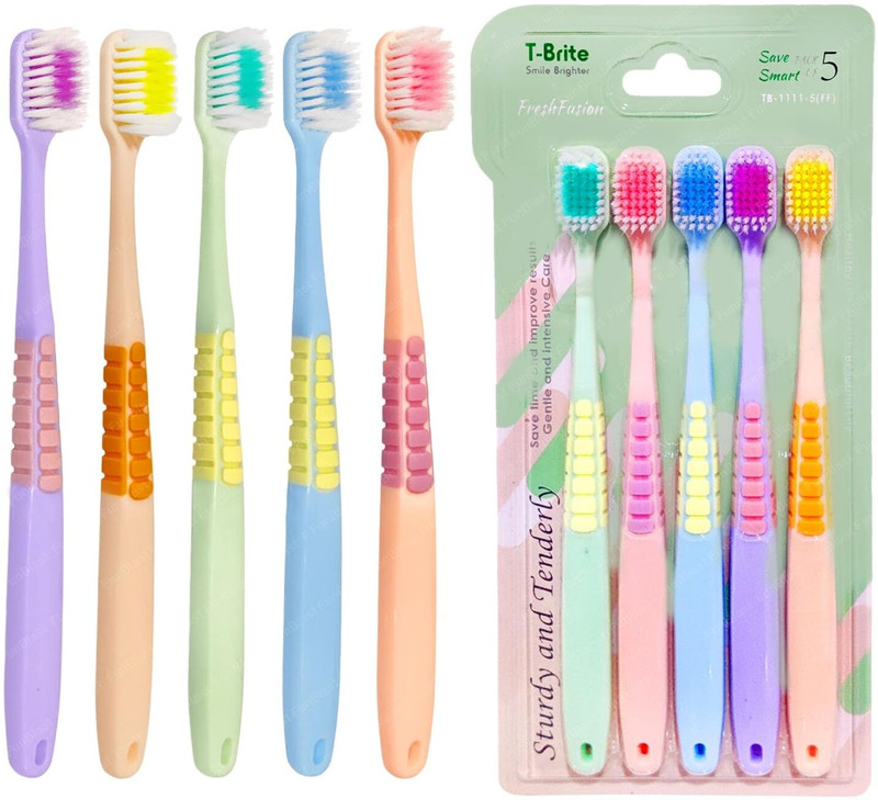 FunBlast Tooth Brush Set - Pack of 5 for Kids & Adults, Extra Soft Bristles for Sensitive Ultra Soft Toothbrush(Pack of 5)
