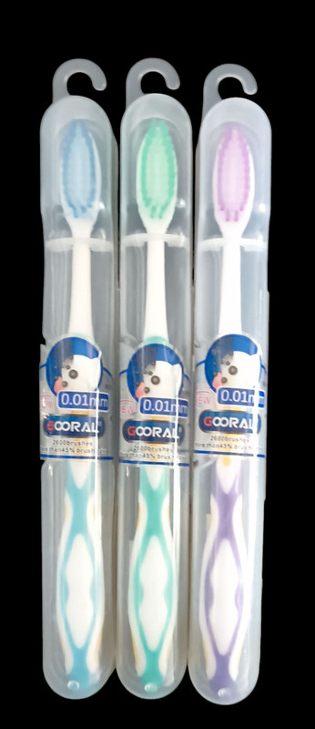GOORAL NEW 0.01MM 2600BRUSHES MORE THAN 45% BRUSH HOLE MULTI COLOUR Soft Toothbrush(Pack of 3)