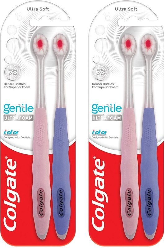 Colgate Gentle UltraFoam Ultra Soft (2pcs x 2) Ultra Soft Toothbrush(Pack of 4)