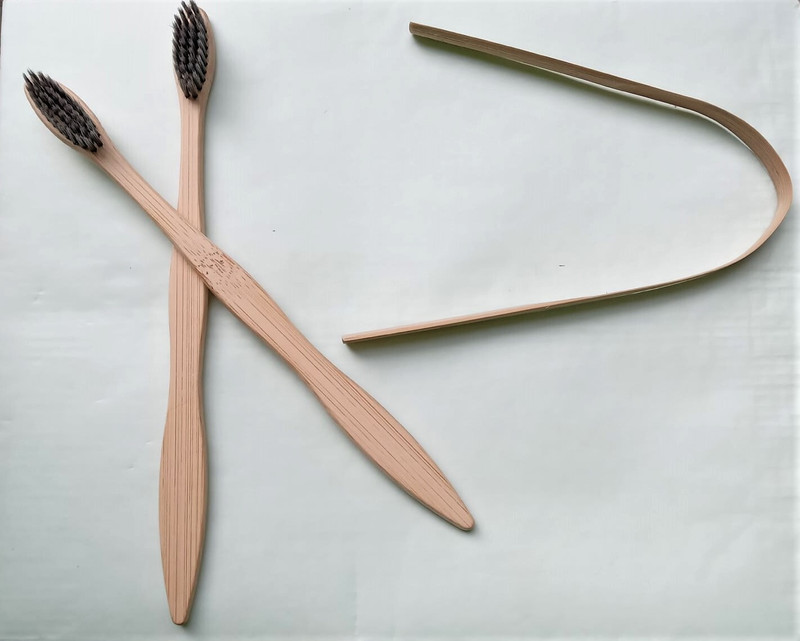 pasumai kudil Eco Friendly Bamboo brush Pack of 2 & Bamboo Tonque cleaner Pack of 1. Soft Toothbrush(Pack of 2)