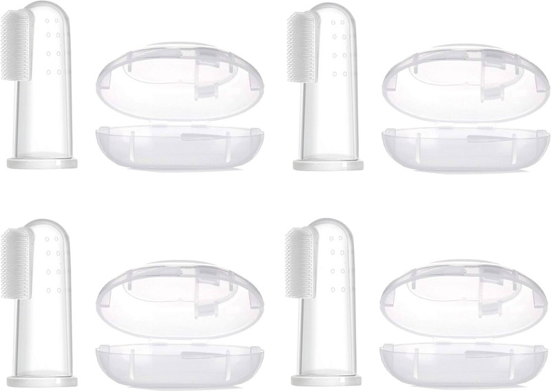 Mypleasureshopee Baby Finger Toothbrush Reusable Silicon Made BPA Free e with Storage Case Extra Soft Toothbrush(Pack of 4)