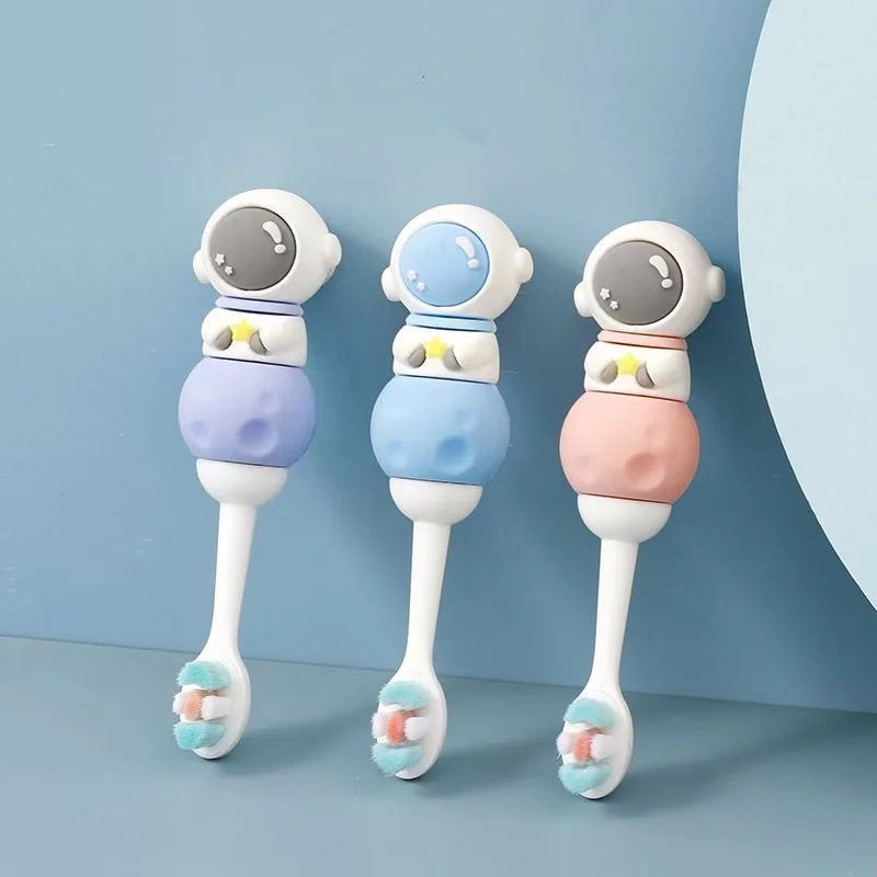 AIRASHII Space Astronaut Kids Soft Toothbrush for Boys with Secure Box, Cartoon, 1 Pack Soft Toothbrush