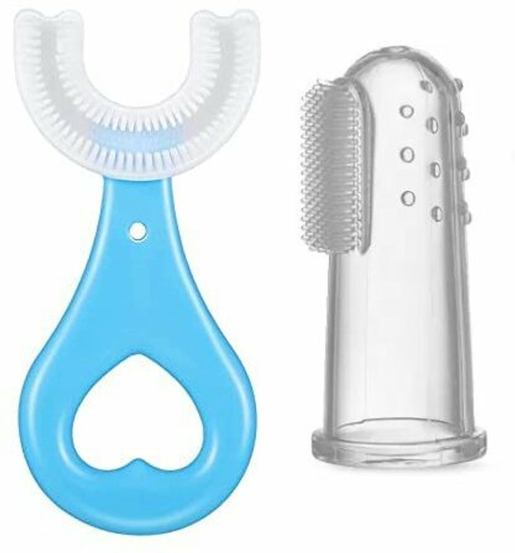Millionminds U-Shaped & Finger Silicone Toothbrush Combo for Kids, 2-6 Years Kids Baby Infant Ultra Soft Toothbrush(Pack of 2)