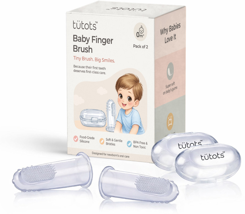 tutots Finger toothbrush for babies Ultra Soft Silicone- Pack of 2 Ultra Soft Toothbrush(Pack of 2)