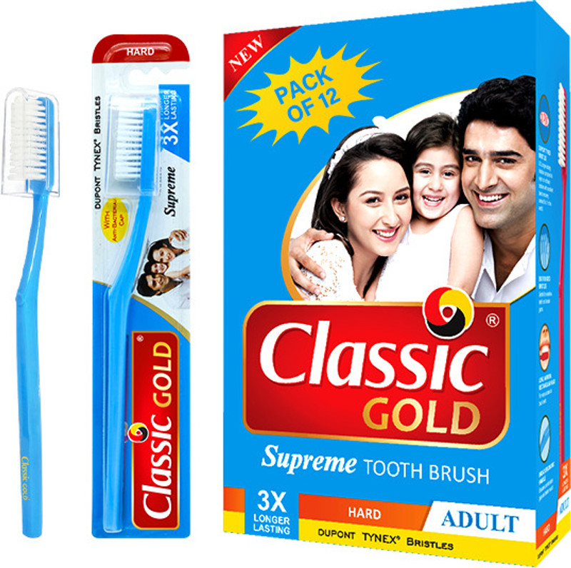 CLASSIC GOLD SUPREME HARD Hard Toothbrush(Pack of 12)