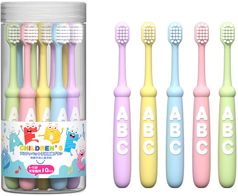 HASTHIP 10pcs Kids Toothbrush Soft Bristle Toothbrush for Kids Colorful Letter Kids Extra Soft Toothbrush(Pack of 10)