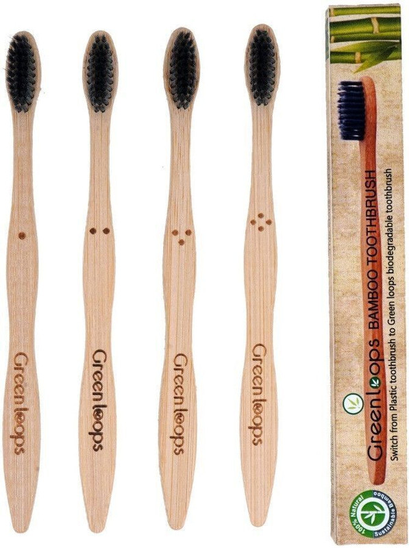 GREENLOOPS Ecofriendly bamboo Soft Toothbrush(Pack of 4)