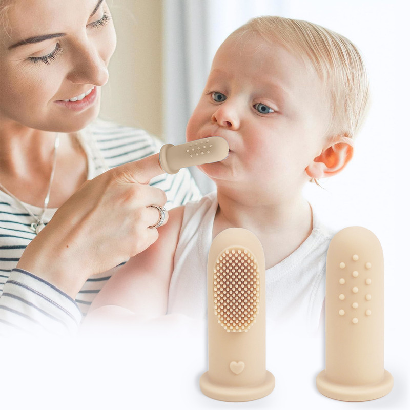 R for Rabbit Tiny Smiles Gummy Finger Toothbrush for Babies Ultra Soft Toothbrush
