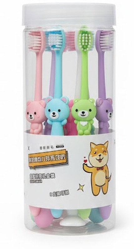 vinayak online store Kids Soft Bristle Toothbrush Pack of 8 | Cartoon Handle | Gentle on Gums Extra Soft Toothbrush(Pack of 8)