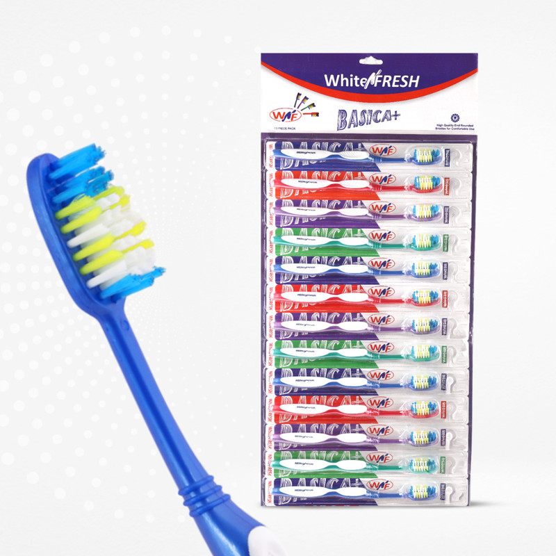WHITENFRESH Basica toothbrush SetSoft Zig-Zag Bristles, Angled Design, Ergonomic Grip Extra Soft Toothbrush(Pack of 13)