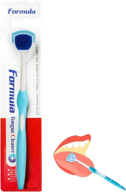 AK10ZONE The Formula Tongue Brush Cleaner Scraper Helps Fight Bad Breath Soft Toothbrush