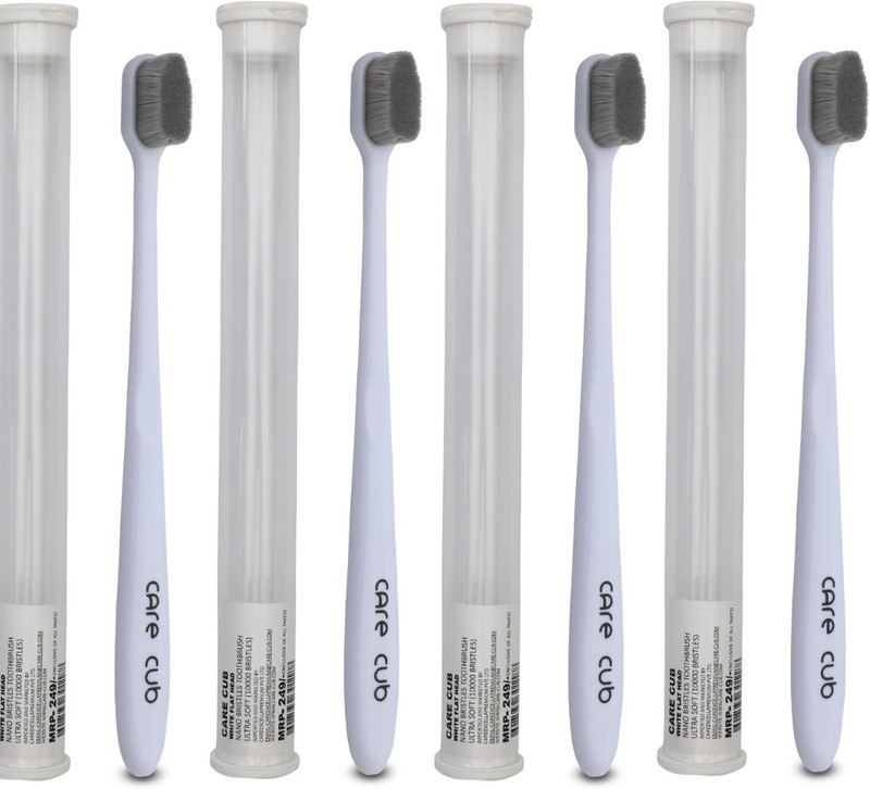 CARE CUB White ZigZag Nano10000 Bristle BPA Free Effect For Sensitive Teeth OralGum Extra Soft Toothbrush