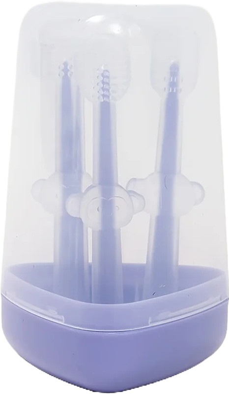 EssCubes Enterprise 3 Piece Silicon Oral Care Set-Silicone Tongue Cleaner Gum Messaging Toothbrush Ultra Soft Toothbrush