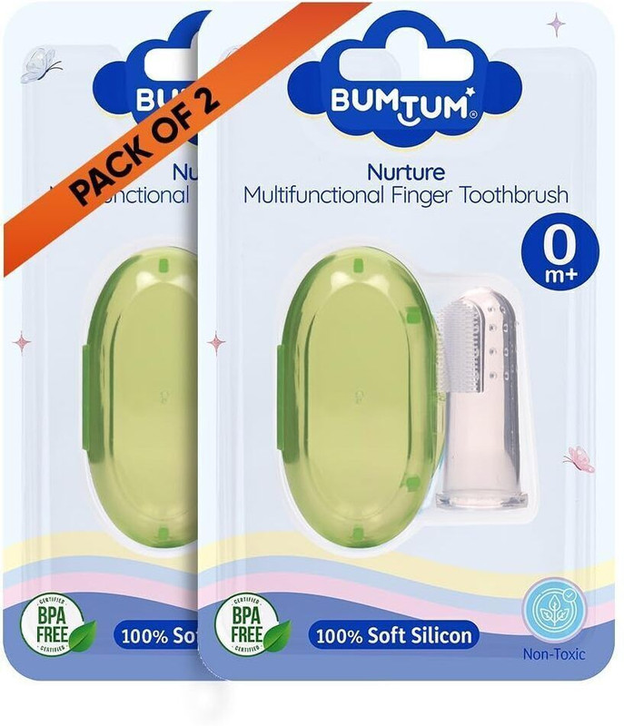 BUMTUM Baby Toothbrush with Soft Bristles & Carry Case| Gentle Cleaning Hygiene of Gums Soft Toothbrush(Pack of 2)