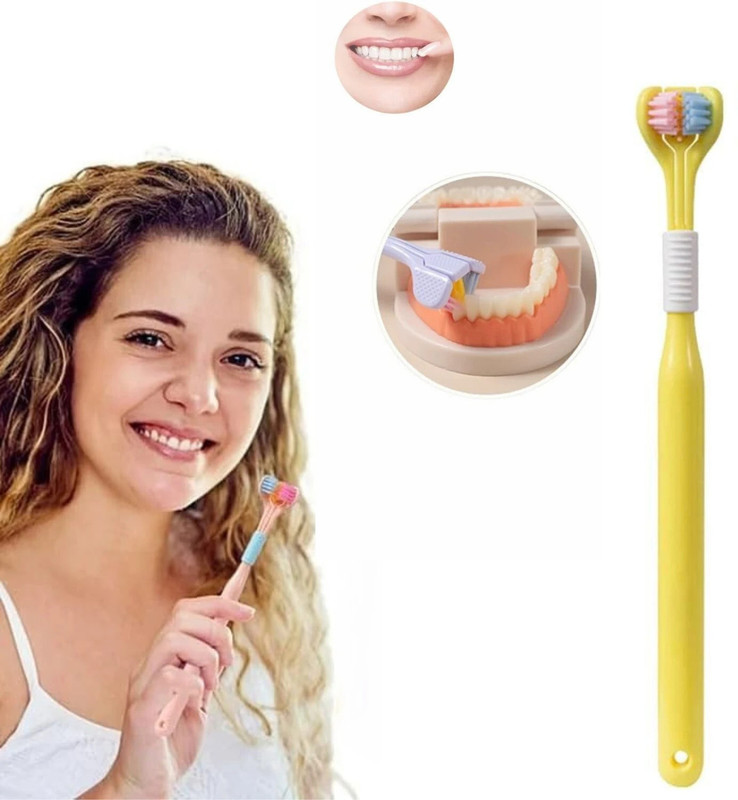 ZEIXERA 3 Sided Ultra Fine Soft Bristle Toothbrush, Soft Toothbrush Care Teeth and Gums Soft Toothbrush