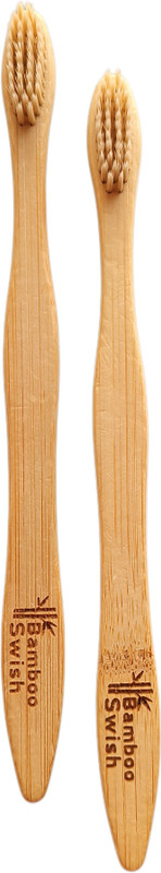Bamboo Swish Eco-friendly Bamboo with Fibre Bristles Soft Toothbrush(Pack of 2)