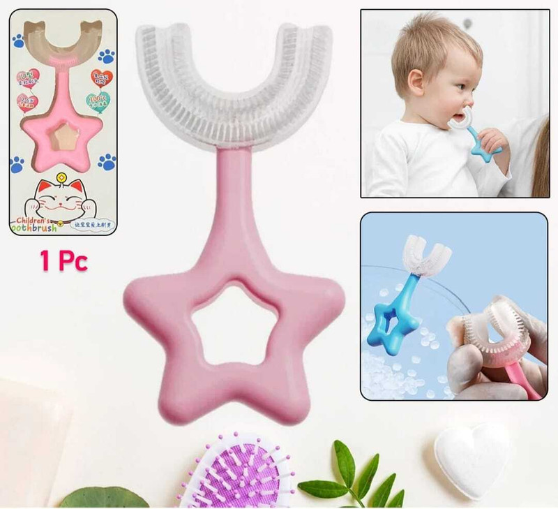 Manal Baby U-Shaped Toothbrush, Silicone Manual Brush with Soft Bristles Ultra Soft Toothbrush