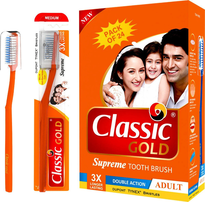 CLASSIC GOLD SUMO Medium Toothbrush(Pack of 12)