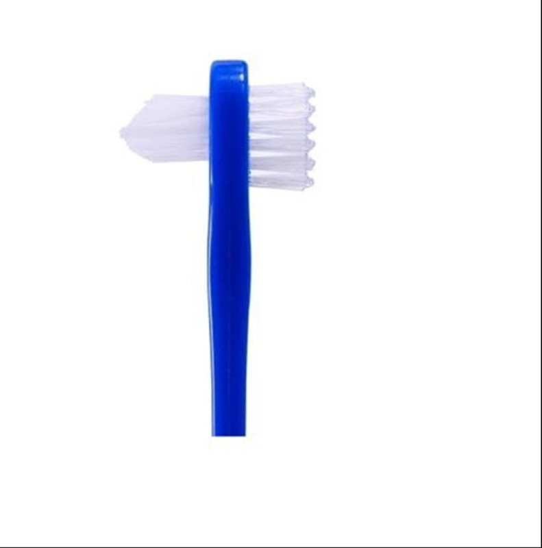 MEDDENT Double Head Denture Brush Cleansing Dentures Soft Bristle Oral Care Pack of 4 Soft Toothbrush