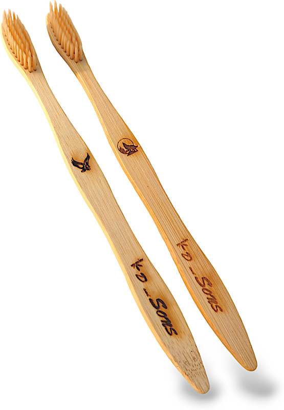 kd and sons 2 pcs pack of 100% organic bamboo toothbrush with soft natural bambooo bristles for a healthier gum (biodegradable & BPA free) Ultra Soft Toothbrush(Pack of 2)