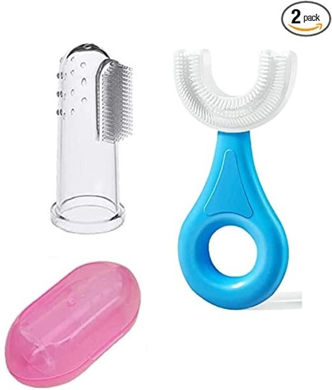 Aimtex U Shape & Finger Toothbrush Combo Ultra Soft Toothbrush(Pack of 2)