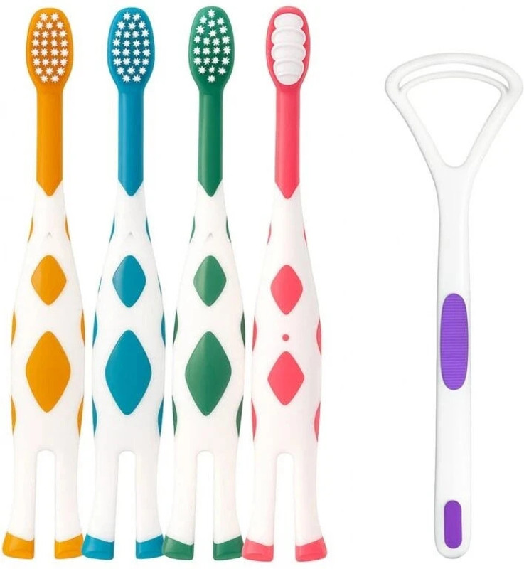 Shree GRB Manual Toothbrush for Kids & young with Tongue Cleaner and Soft Bristles Extra Soft Toothbrush(Pack of 4)
