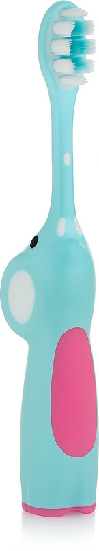Beebaby Elephant Shape Brush Buddy Soft Tapered Bristles Kids Toothbrush, BPA Free, 36M+ Extra Soft Toothbrush