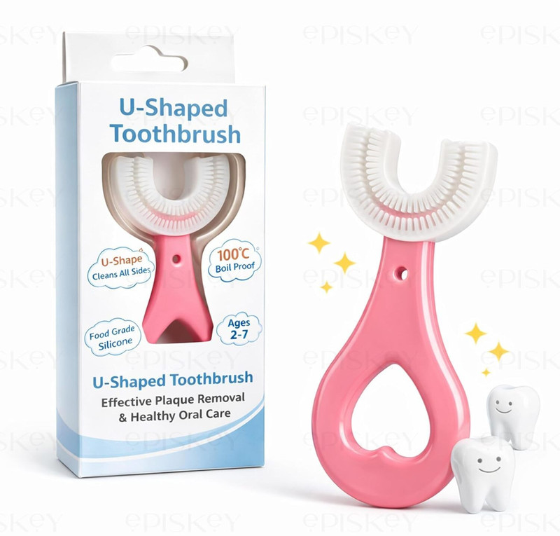 Tiny Coven U-Shape Silicone Toothbrush for Kids | Soft Food-Grade Mouth Cleaning Toothbrush Soft Toothbrush