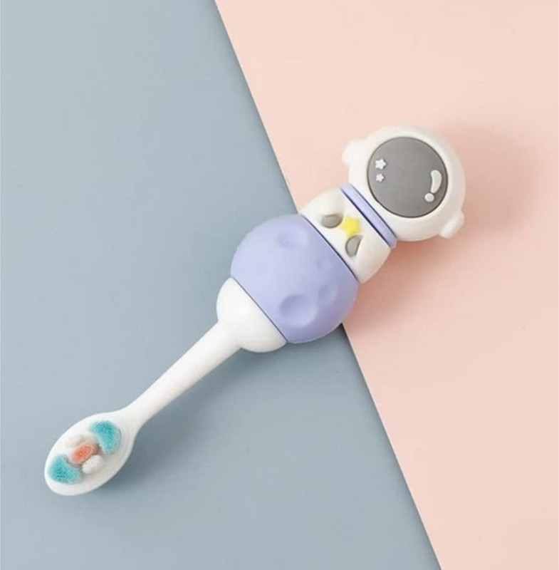 Smilebaby Baby Toothbrushes, Soft Bristles, Children's Astronout Purple Extra Soft Toothbrush