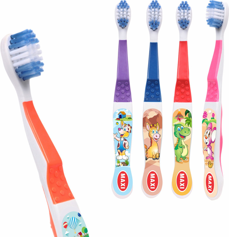Maxi Dolls Junior, Multicolour Kids Soft Toothbrush(Pack of 4)