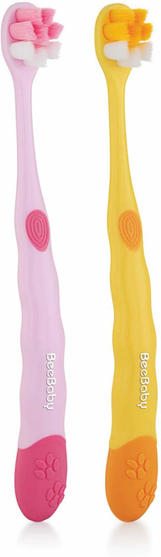 Beebaby Brush Buddy Soft Tapered Bristles, Easy Grip Toothbrush for Kids, BPA Free 36M+ Ultra Soft Toothbrush(Pack of 2)