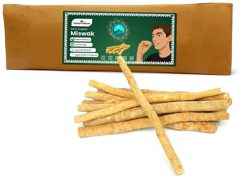 nature blaze Organic Miswak Peelu Chewing Sticks – All-Natural Teeth Whitening Toothbrush Medium Toothbrush(Pack of 10)