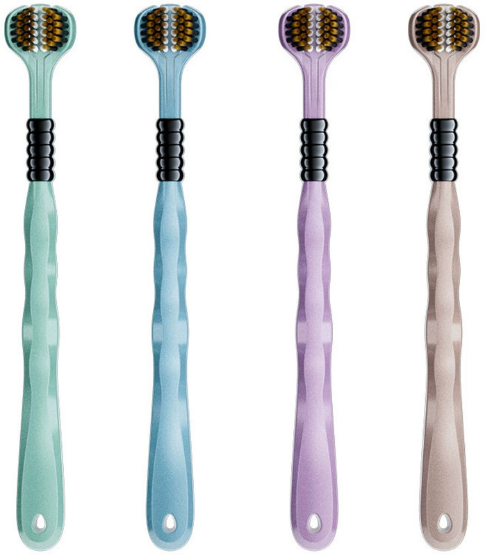 Aannie 3-Sided Toothbrush, Ultra Soft Bristles for Deep Cleaning Ultra Soft Toothbrush(Pack of 4)
