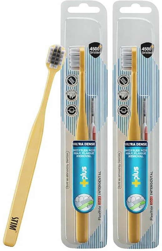 MEDDENT Plus (+) Ultradense Soft Toothbrush Extra Soft Toothbrush(Pack of 2)