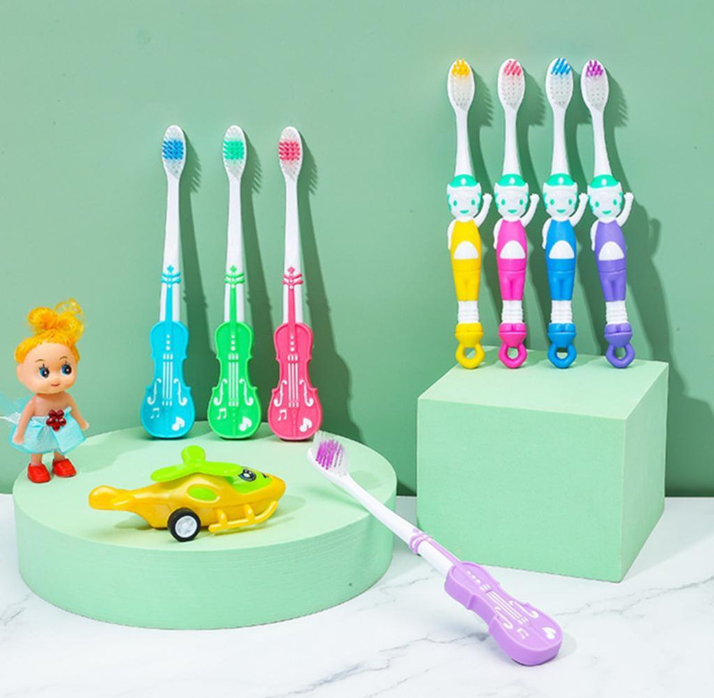 DCELLA Guitar Ultra Soft Toothbrush Food Grade Silicone Kids Brush With Toy Extra Soft Toothbrush