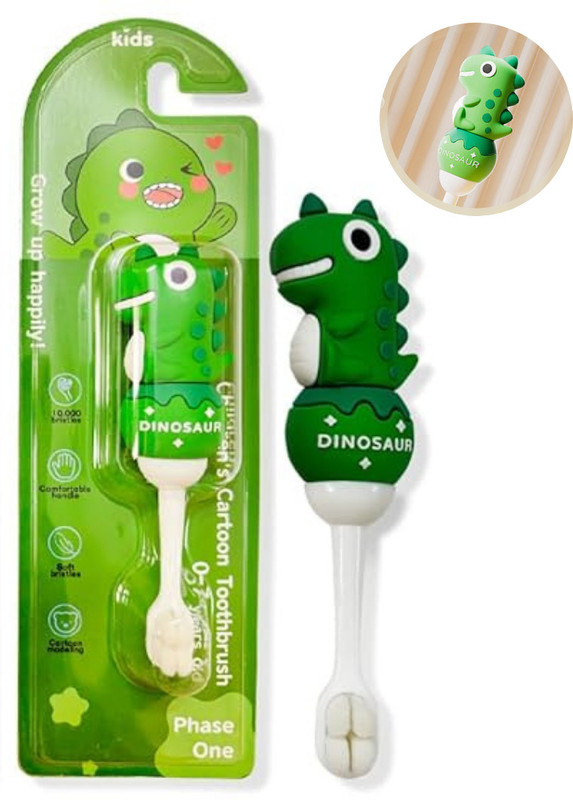 KiddiBox Kids Cartoon Toothbrush with Anti-Slip Silicone Handle, Tongue Cleaner, Extra Soft Toothbrush