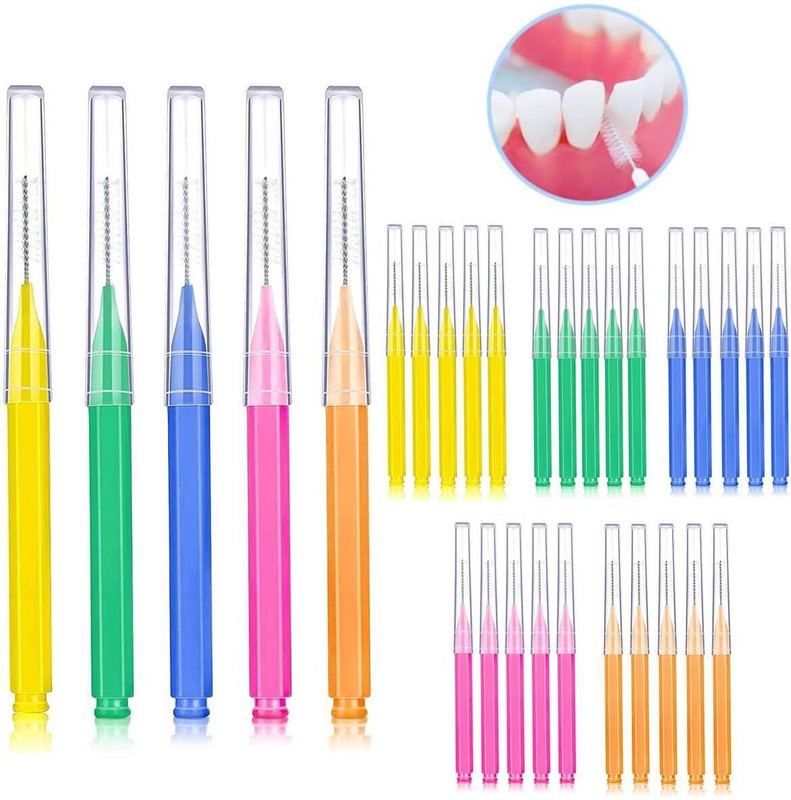 Venzina 30pcs Interdental Brush Angle,Angled Dental Brush for Teeth Ultra Soft Toothbrush(Pack of 30)